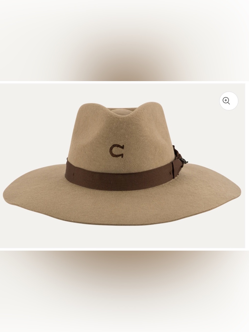 Charlie 1 Horse Cream Felt Hat with Brown Trim
